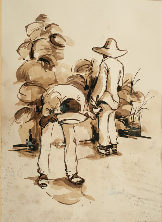 Raymond Callebaut 19.5" x14" Hats 1977 Lithograph On Paper #9-3-96GSN-Fondation Marie & Georges S. Nader