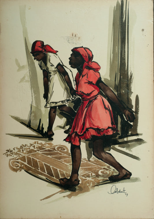 Raymond Callebaut 20" x14" Vodou Dance 1977 Lithograph On Paper #27-3-96GSN-Fondation Marie & Georges S. Nader