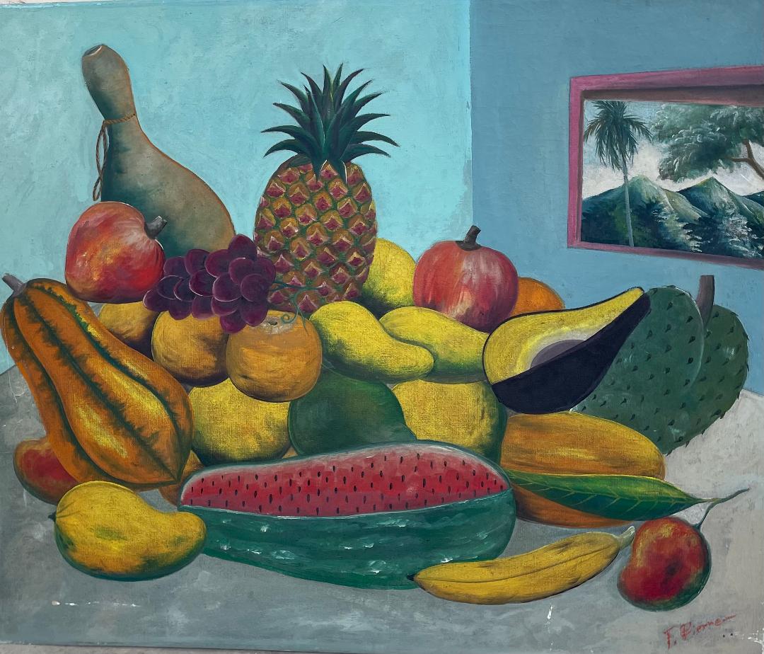 Fernand Pierre (1919-2002) 20"x24" Tropical Fruits  Oil on Canvas Painting #x-2-95AN