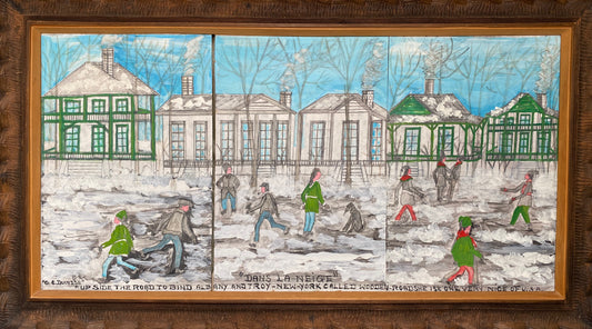 Gervais Emmanuel Ducasse (1903-1988) 24"x72" (3-24"x16") Triptych In The Snow Scenes Oil on Board Painting #24-SM