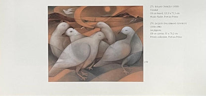 Jacques-Enguerrand Gourgue (1930-1996) 24"x30" The Pigeons Oil on Canvas Framed Painting #61-3-96GSN-MIA - Published on Peintres Haitiens, pp 256