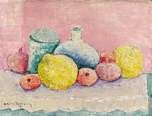 Calixte Henry (1933-2010) 12x16 Nature morte/Fruits 1987 Acrylique sur toile #3M-1-01MFN