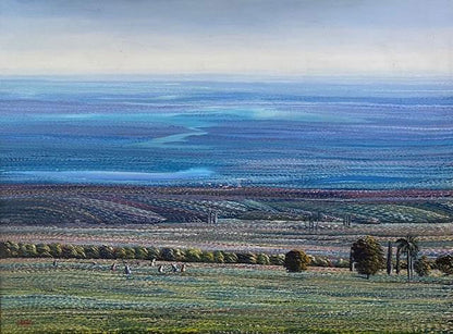 Jean Adrien Seide 40"x53" Field Landscape Acrylic on Canvas Painting#3FC