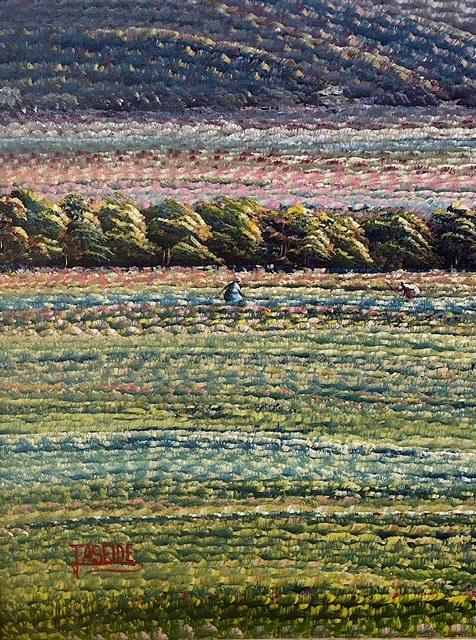 Jean Adrien Seide 40"x53" Field Landscape Acrylic on Canvas Painting#3FC