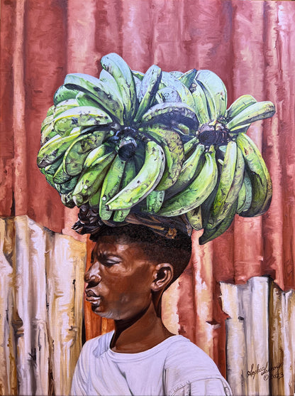 Sophia Lacroix 24"x18"x0.5" Plantains Merchant  2023  Oil on Canvas Painting #4SL