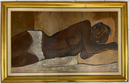 Luce Turnier (Haitiana, 1924-1995) 28"x48" Óleo a bordo Pintura sin marco #2GSN-HA