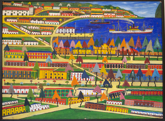 Prefete Duffaut 28"x37.75" Ville De Bethlehem Par Imajinairs 1952 Oil on Masonite #1JM