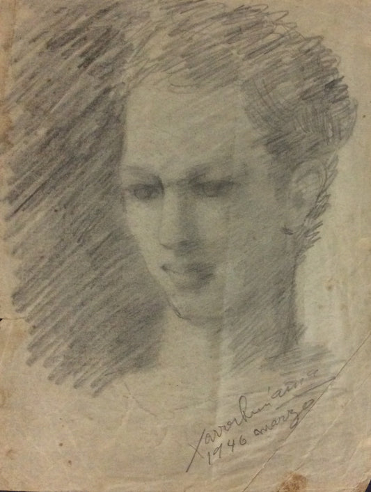 Xavier Amiama (1910-Haïti 1969) 11"x8.5" SANS TITRE 1946 Crayon Encre sur Papier Dessin #20MFN