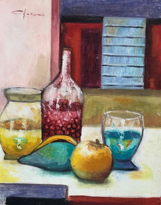 Dieudonne Cedor (Haitian,1925-2010) "Still Life" Unframed Oil on Canvas Painting 20"h X 16"w #11-2-95GSN-NY