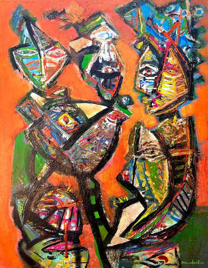 Philippe Dodard 48"x36" LAKOU TAINO 2023 Acrylic on Canvas Painting #25JN-HA-Front Page Publication-MELUS