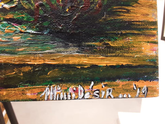 Mimi Desir 16"x20 » Reality N Dream 2019 Acrylique sur toile Peinture #1MD