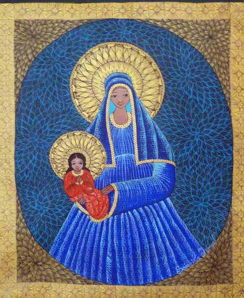 Ismael Saincilus (1940-2000) 20"x16" Madonna Óleo sobre lienzo #4-2-95MFN