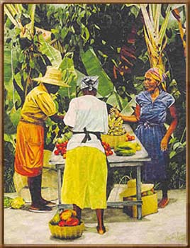 Sophia Lacroix  24"x19" Machann Papay ( Papaya Merchant) Giclee on Canvas Limited Edition 50 s/n # 8LS-11-10