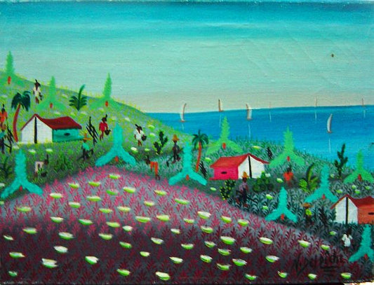 Nelson Delpeche 12"x16" Escena rural Óleo sobre lienzo #4-2-95MFN